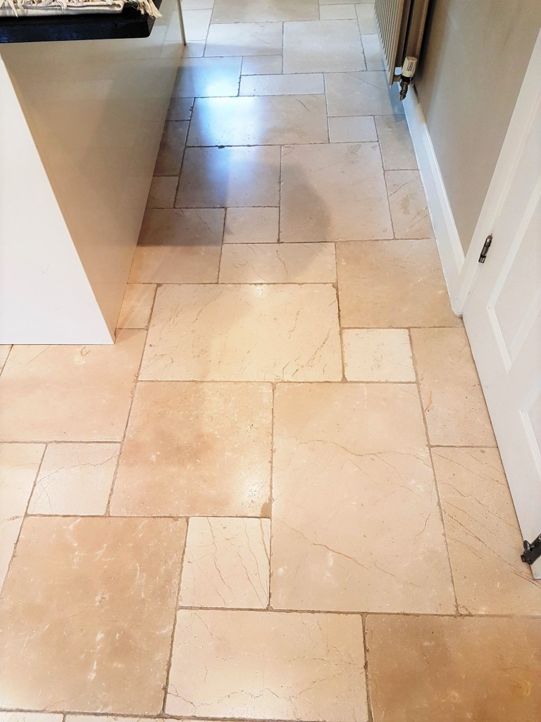 Cream Limestone Floor Tiles After Cleaning Ilkley
