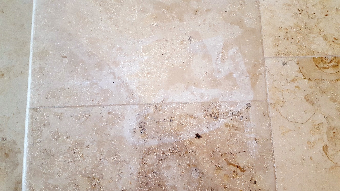 Large Jura Limestone Floor Before Cleaning Beckwithshaw Near Harrogate