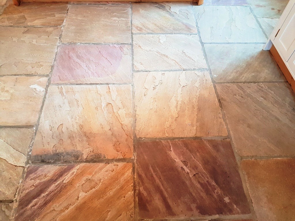 Indian Fossil Sandstone Floor Thirsk After Cleaning