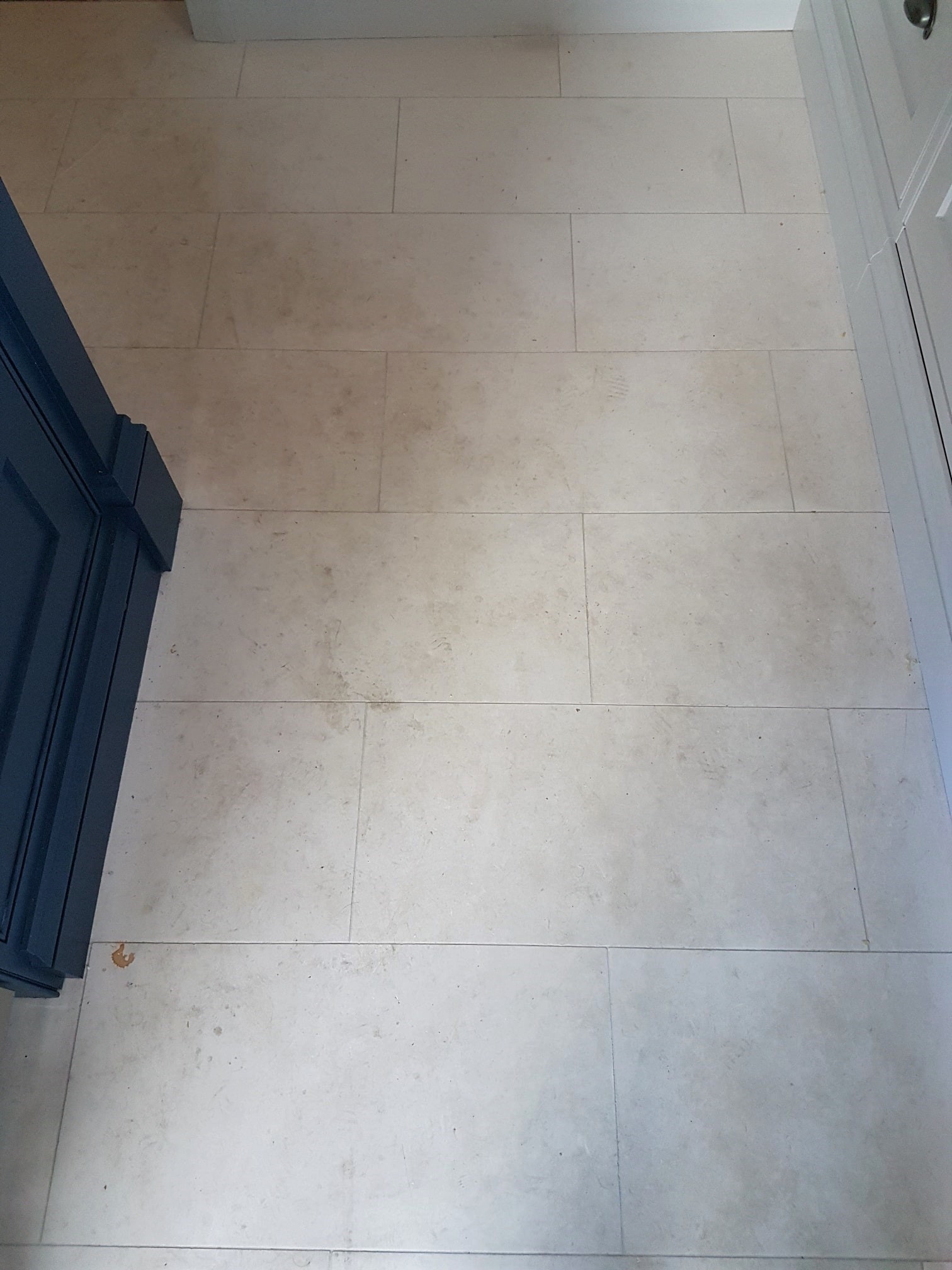 White Moleanos Limestone Floor Before Cleaning Harrogate