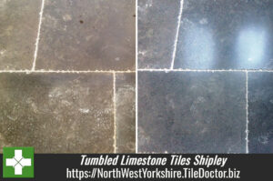 Grout Haze on Expensive Tumbled Limestone Tiles in Shipley