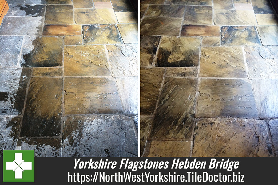 Yorkshire Flagstones Cleaned and Sealed in Hebden Bridge