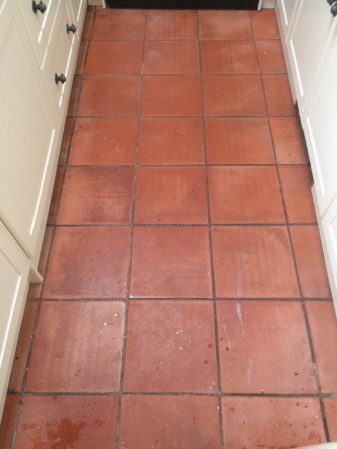 Spanish Terracotta Hallway Before Cleaning Halifax