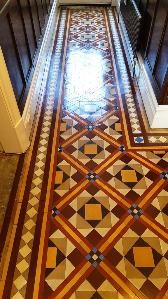 Victorian tiled hallway after cleaning Hebden
