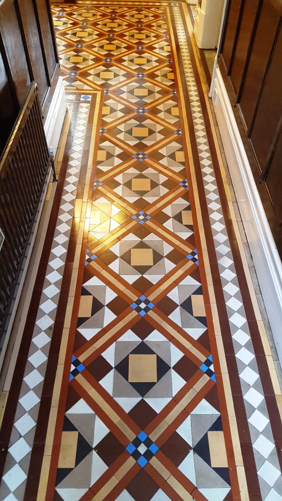 Victorian tiled hallway after cleaning Hebden