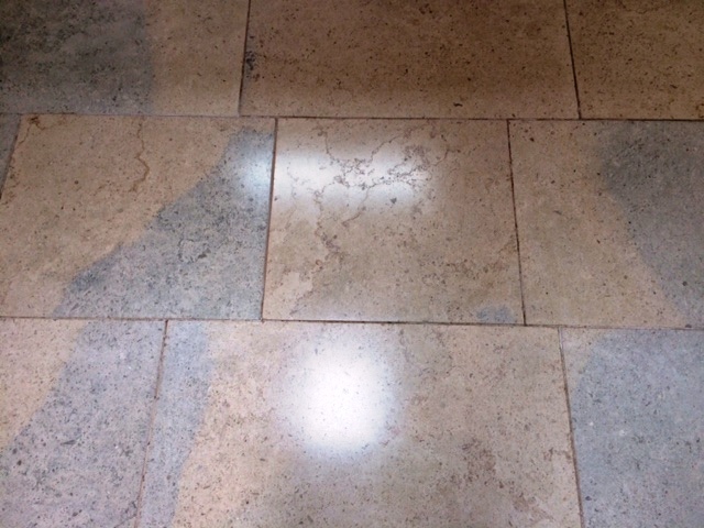 Blue Moleanos Limestone Floor After Polishing in Ripley