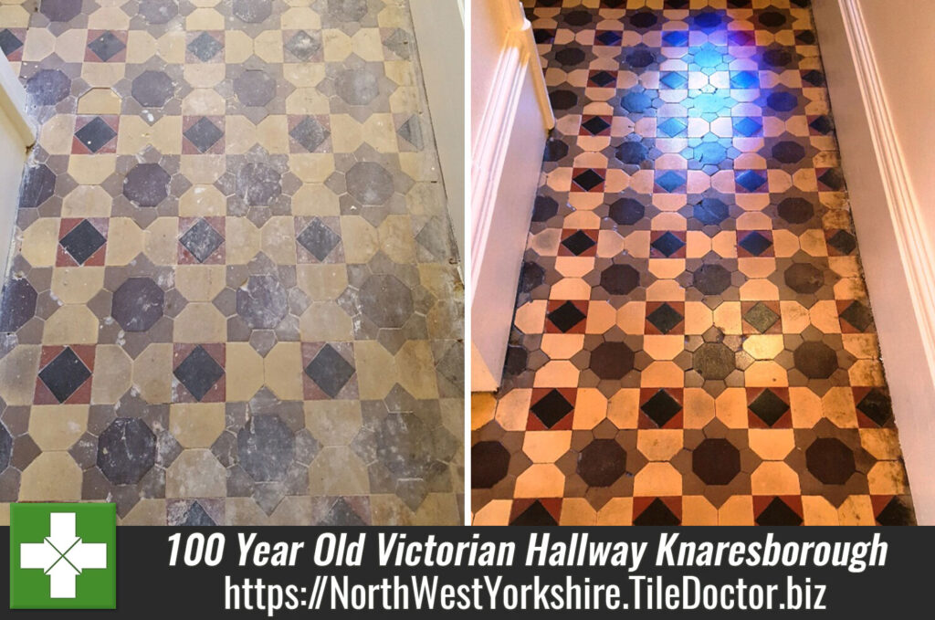 100 Year Old Victorian Tiled Hallway Restored back to Life in Knaresborough