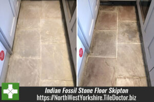 Indian Fossil Stone Floor in Terrible Condition Restored in Skipton