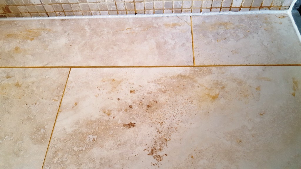 Travertine WetRoom Harrogate Before Cleaning