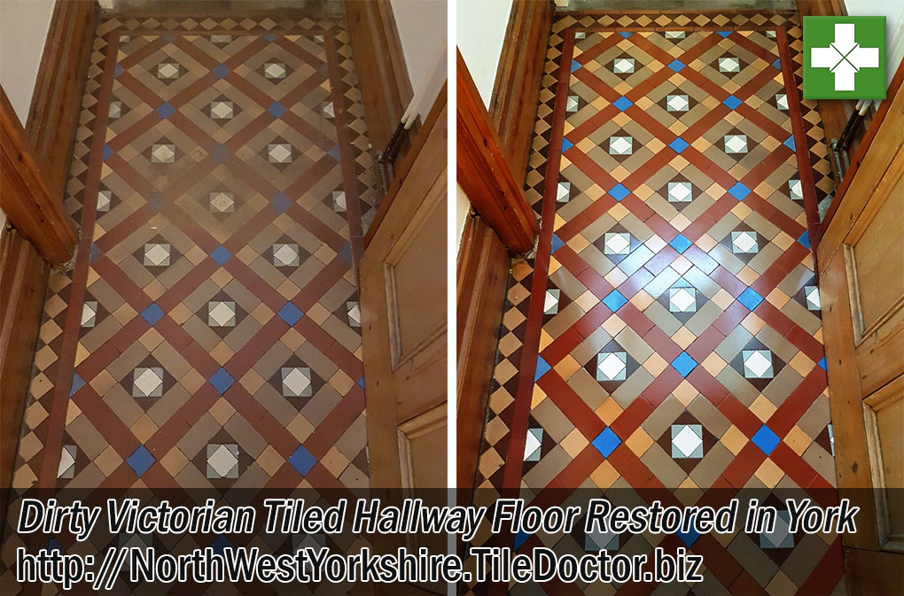 Victorian Hallway Floor Before and After Restoration in York