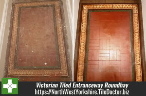 Dirty Paint-Marked Victorian Tiled Entranceway Restored in Roundhay