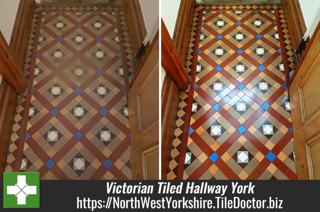 Dirty Victorian Tiled Hallway Deep Cleaned and Sealed in York