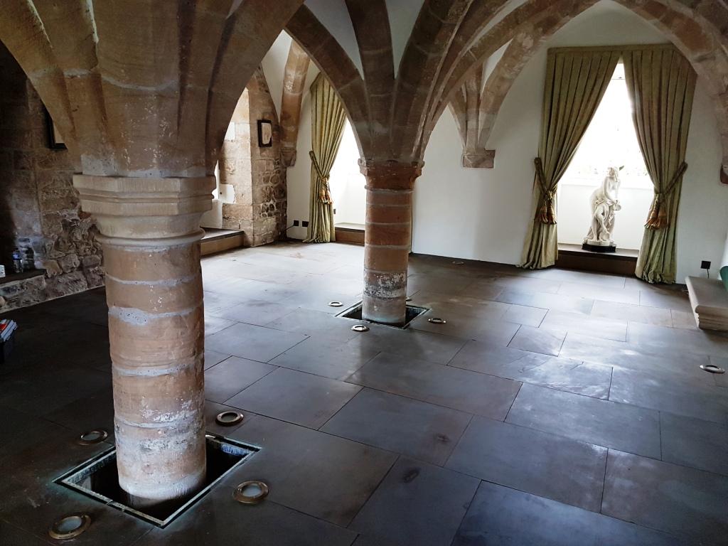 Sandstone Floor Before Cleaning 12th Century Undercroft Bedale
