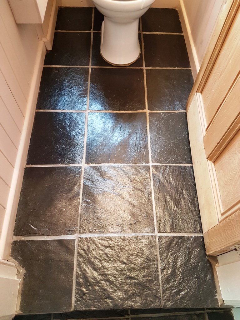 Slate Tiled WC Floor York After Cleaning