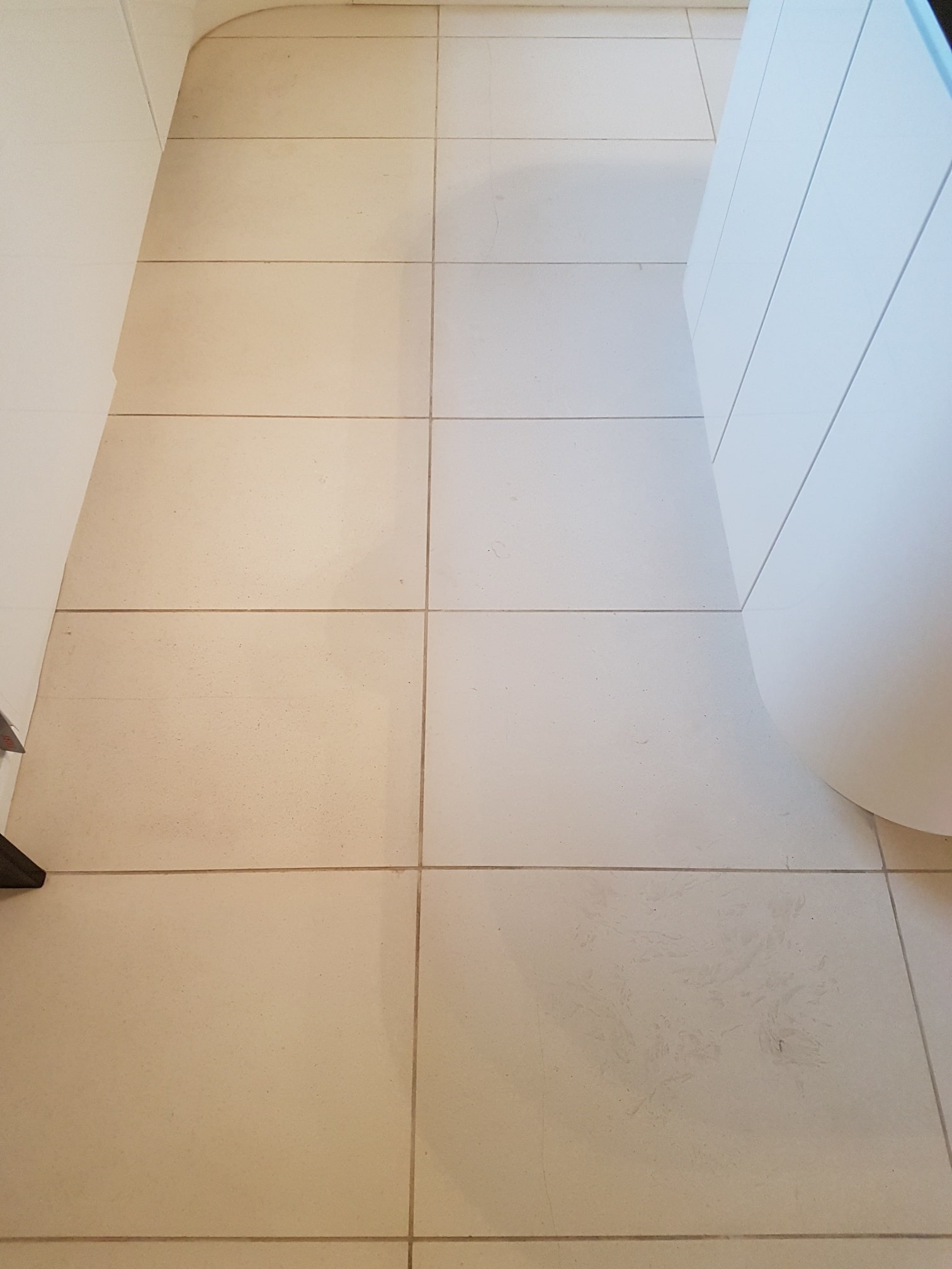White Moleanos Limestone Kitchen Floor Leeds After Cleaning