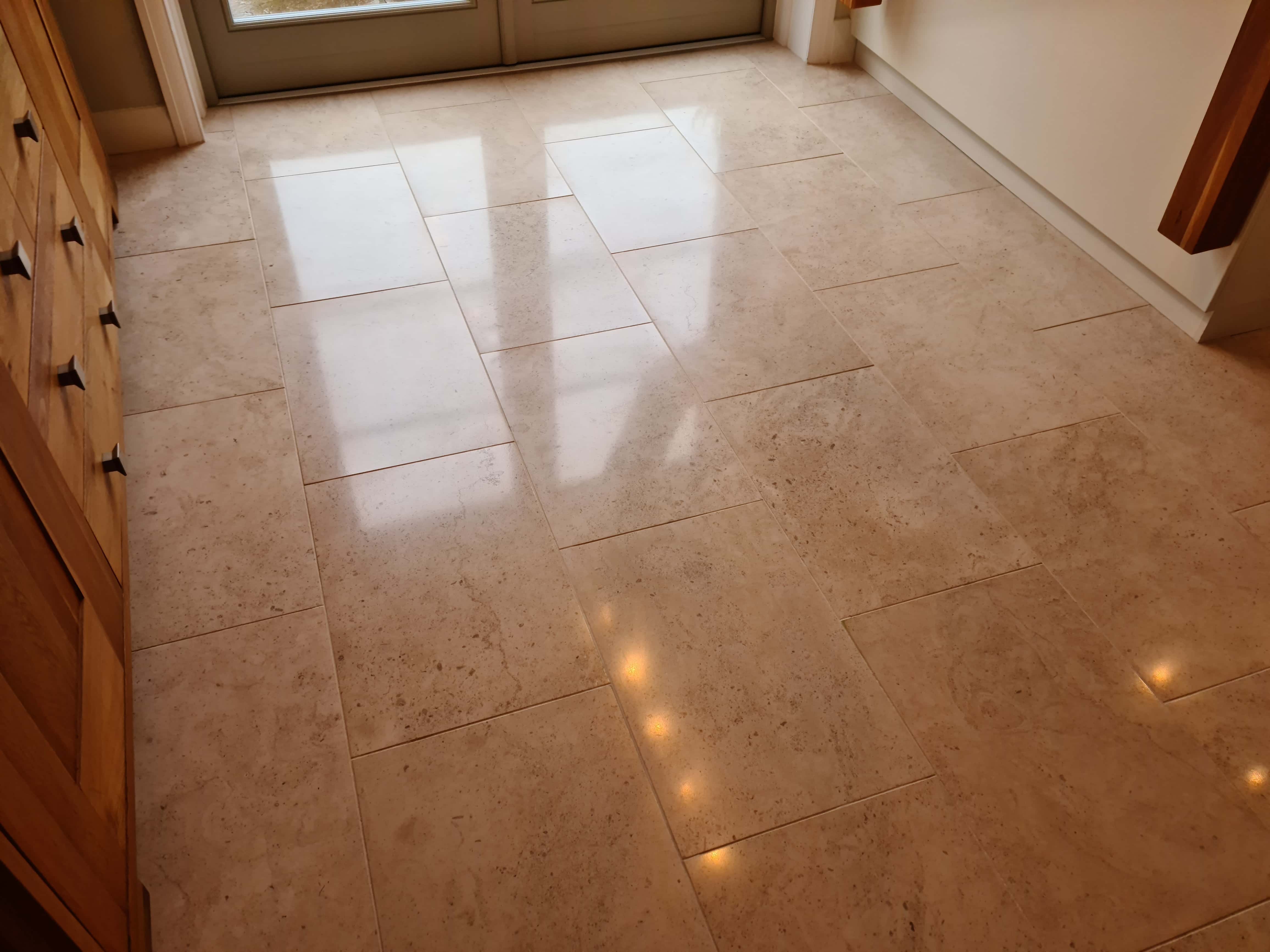 Moleanos Limestone Floor Before Cleaning Harrogate