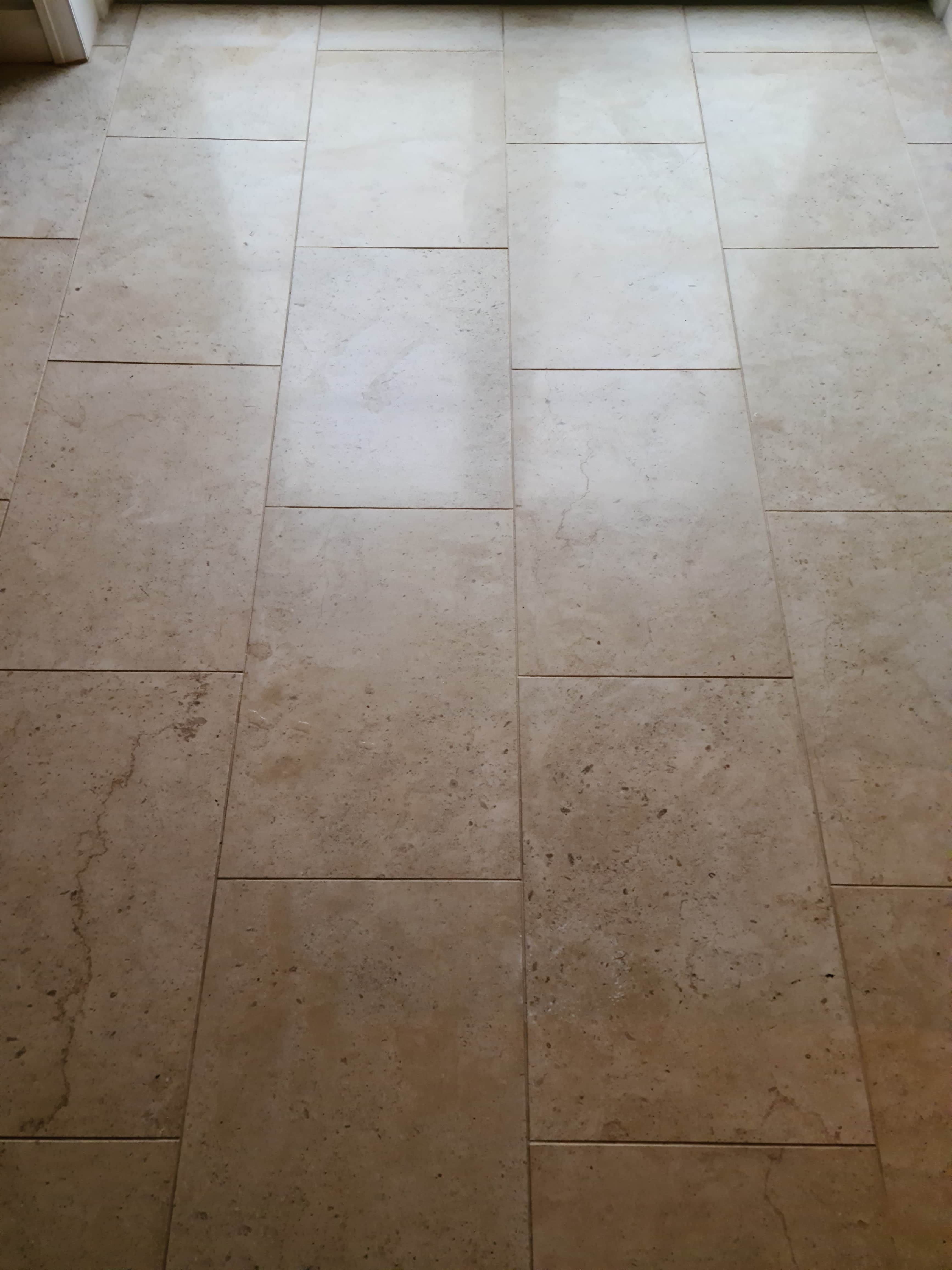 Moleanos Limestone Floor Before Cleaning Harrogate