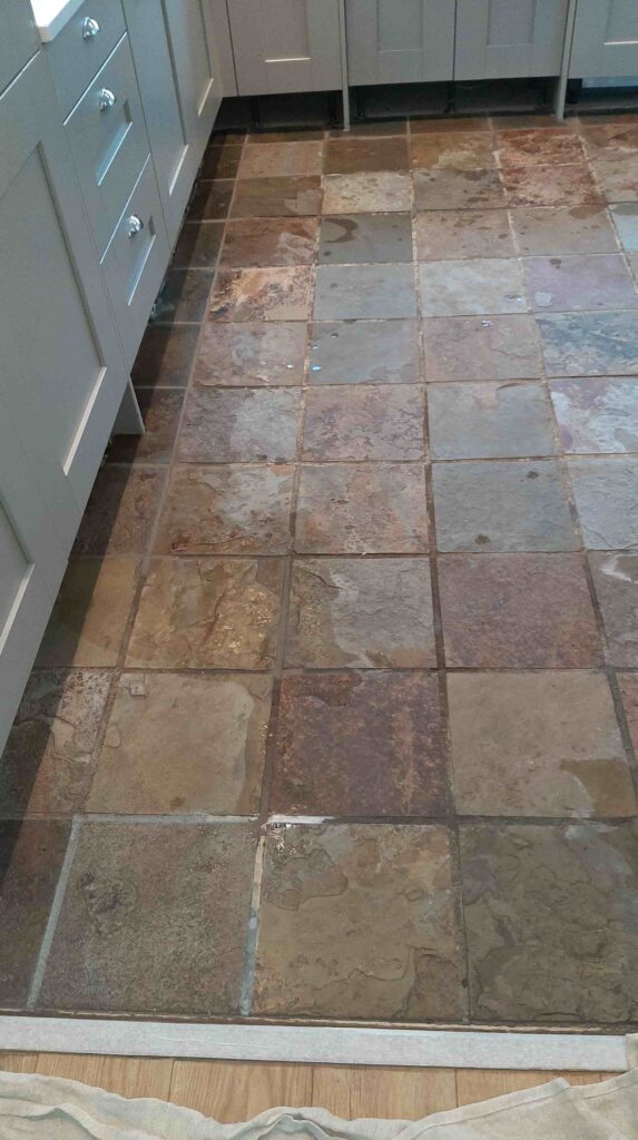 Indian Slate Floor Before Renovation Harrogate