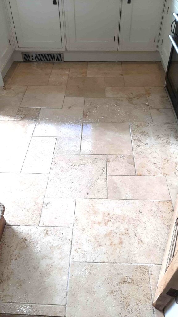 Limestone Kitchen Floor After Renovation Brighouse