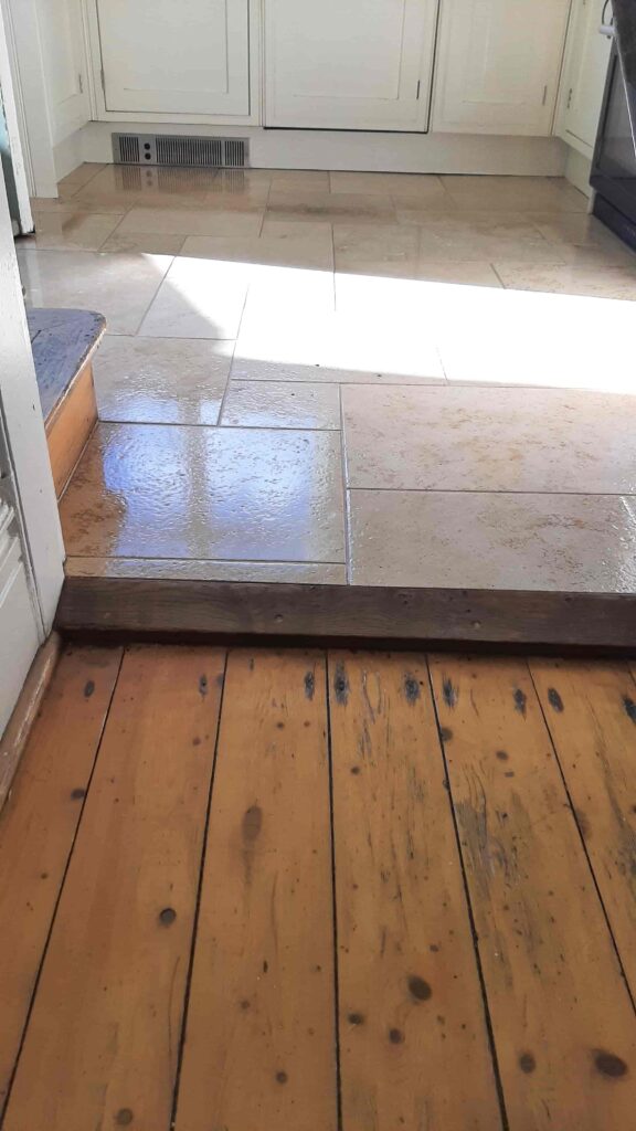 Limestone Kitchen Floor After Renovation Brighouse