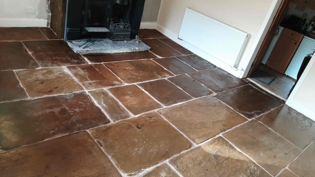 Flagstone Floor After Restoration Kirkstall Leeds