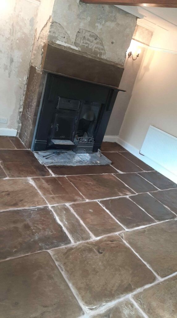 Flagstone Floor After Restoration Kirkstall Leeds