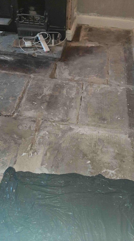 Flagstone Floor Before Renovation Kirkstall Leeds