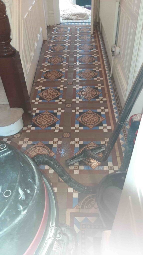 Victorian Tiled Hallway Floor During Restoration Bingley