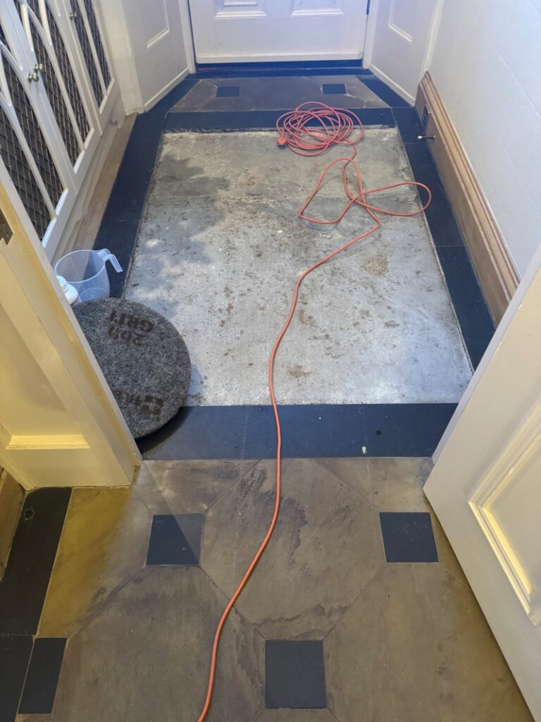 Sandstone Floor Before Cleaning Rylstone Skipton
