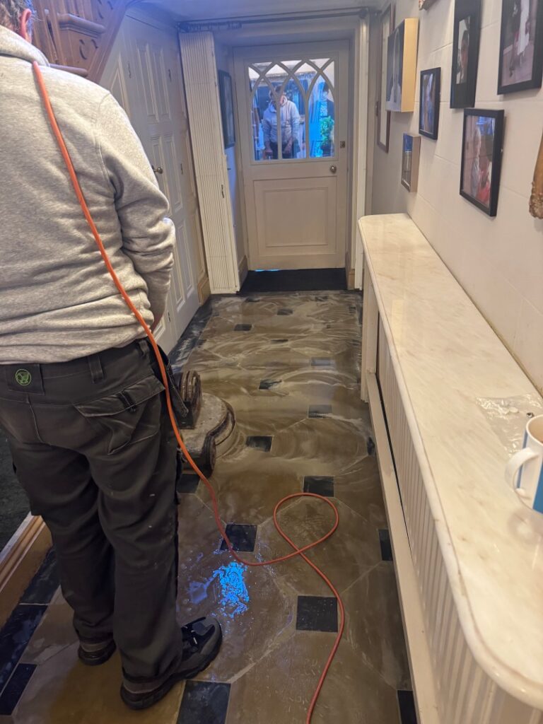 Sandstone Floor During Cleaning Rylstone Skipton