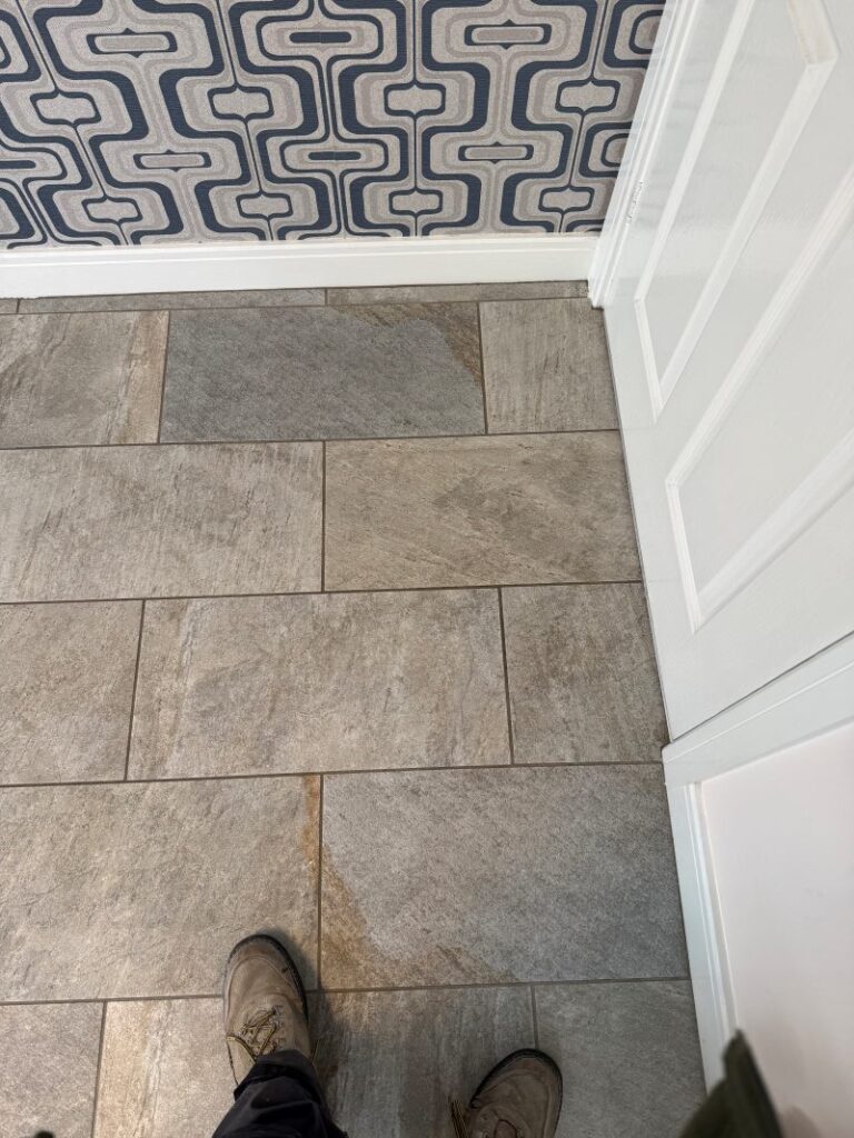 Porcelain Tiled Floor Before Renovation Wakefield