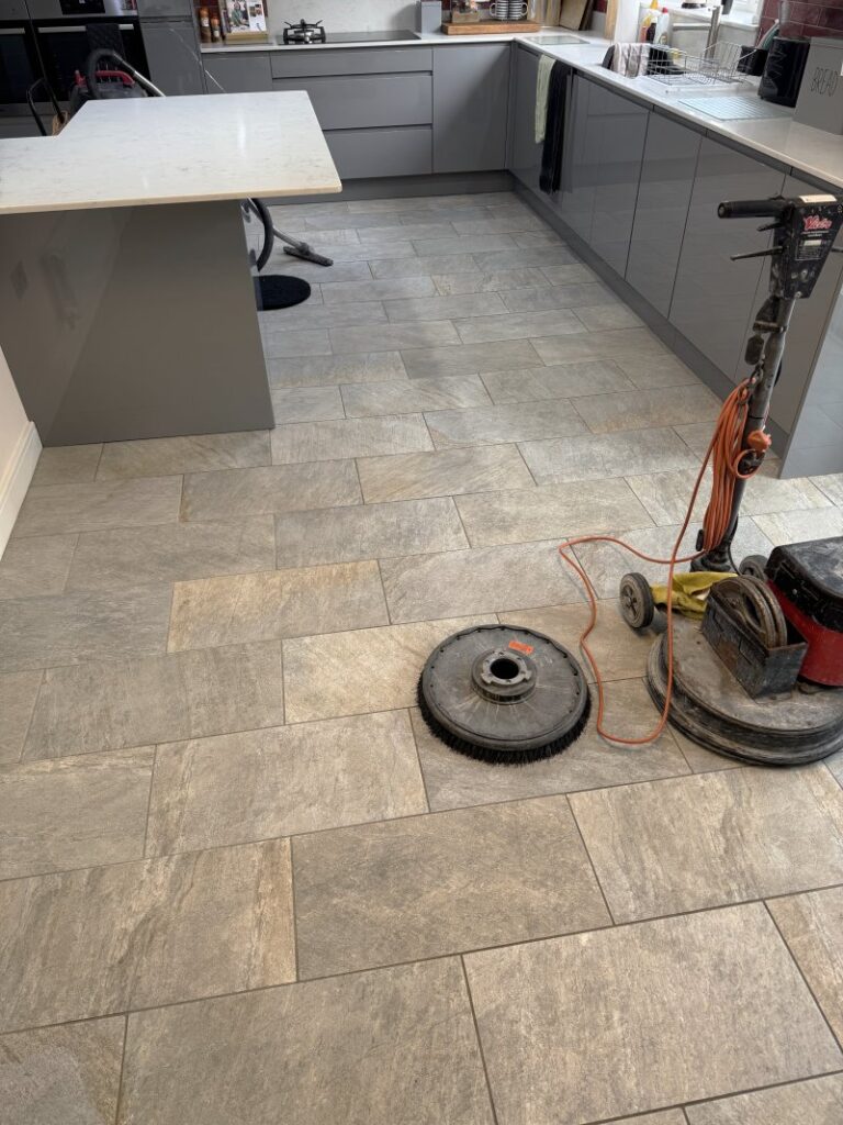 Porcelain Tiled Floor Before Renovation Wakefield