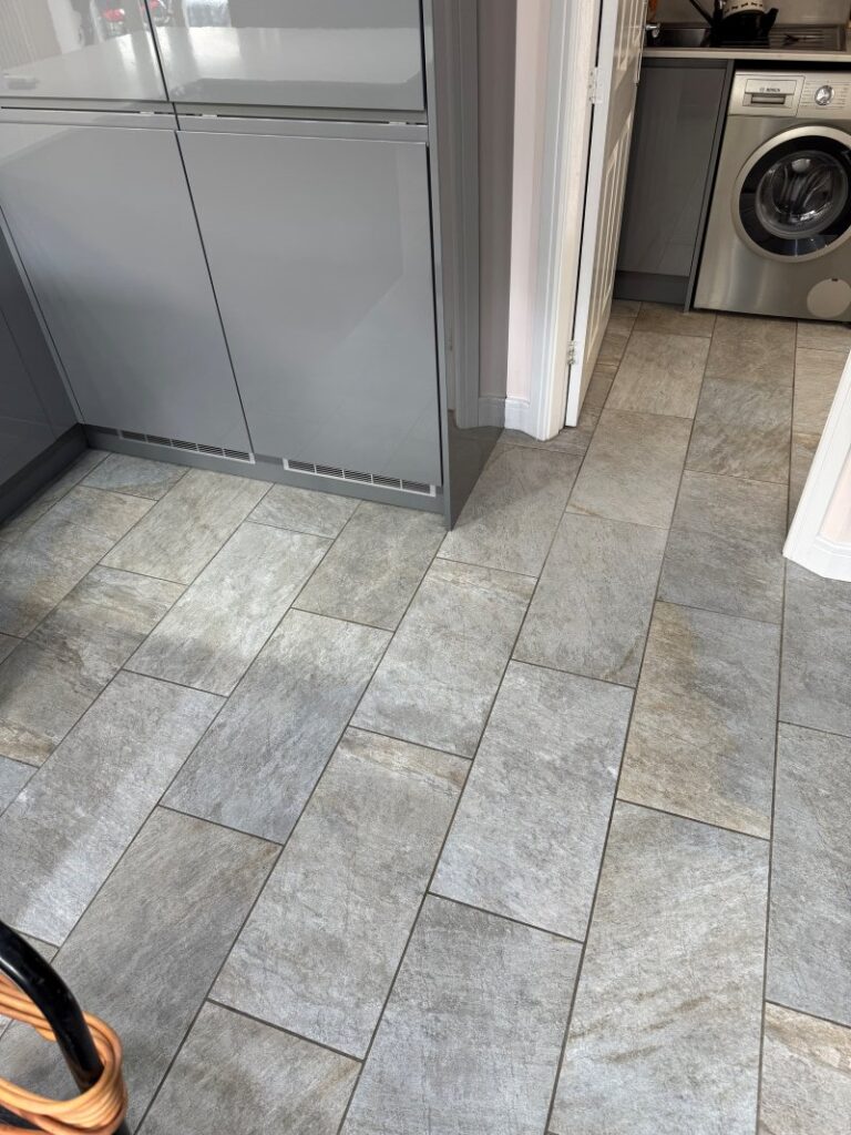 Porcelain Tiled Floor Before Renovation Wakefield