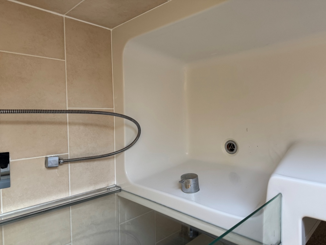 Mouldy Ceramic Bathroom Tile Grout Before Cleaning Huddersfield