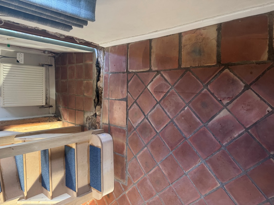 Old Terracotta Floor Before Cleaning Skirpenbeck