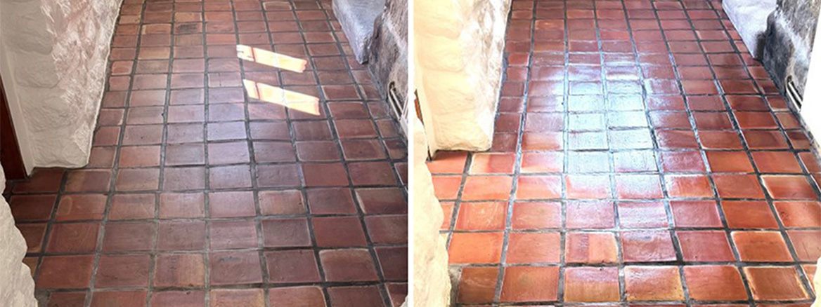 Terracotta Floor Tile and Grout Cleaning in Ripon
